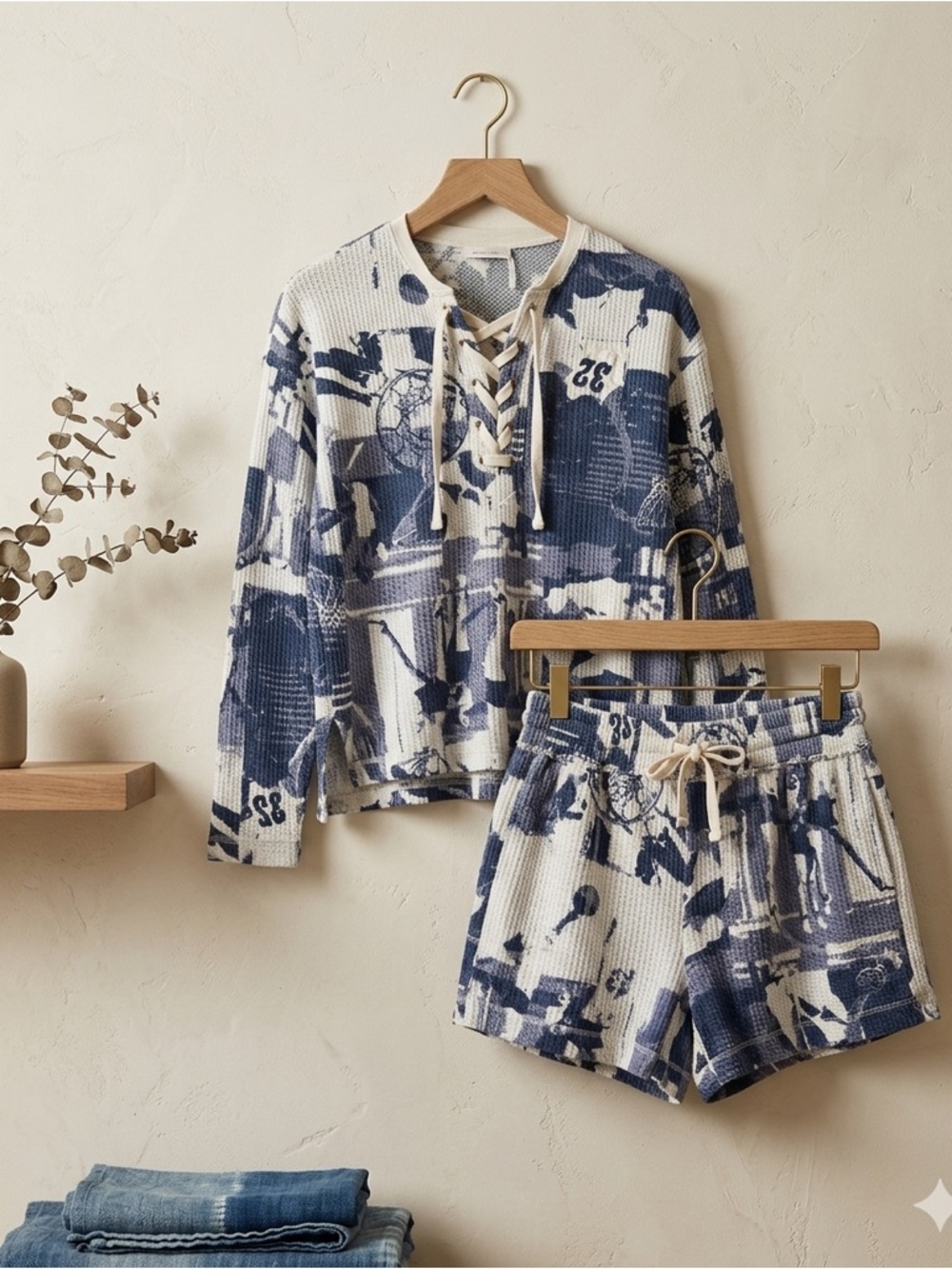 Urban Outfitters Out From Under Henley Top & Gym Short Lounge Set NWT Medium
